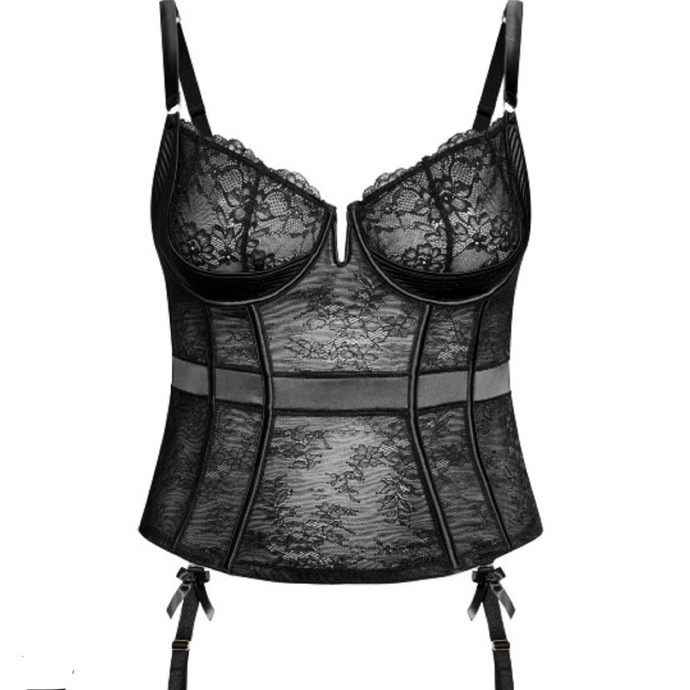 Fox & Royal black bustier sz 36DD/DDD NWT